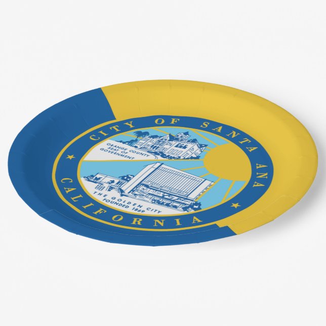 Santa Ana city flag Paper Plate (Angled)