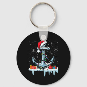 Santa Anchor Cool Christmas Lights Boating Sailing Key Ring