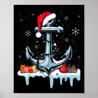 Santa Anchor Cool Christmas Lights Boating Sailing