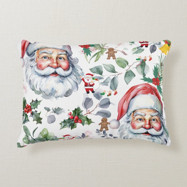 Santa and a Christmas cover Decorative Cushion (Front)