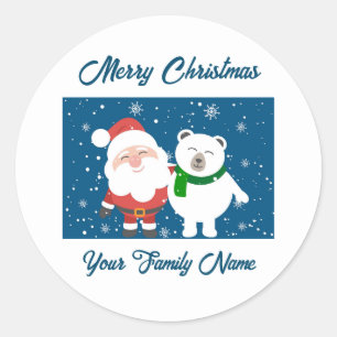 Santa and a Polar bear Sticker