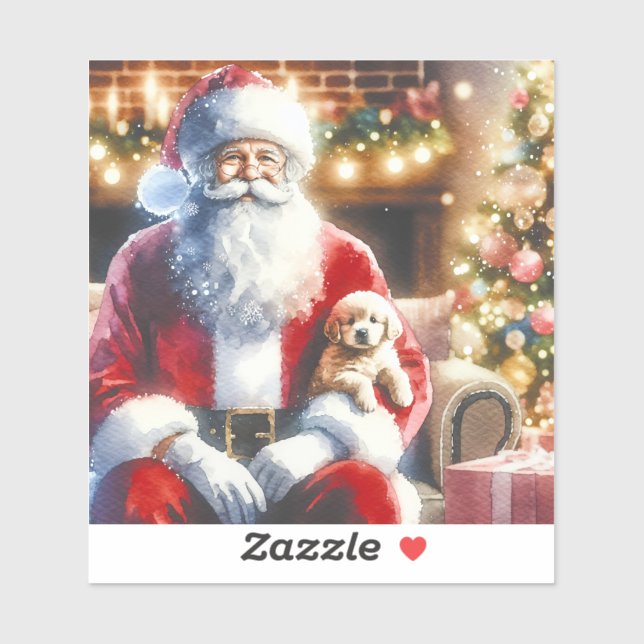 Santa and a Puppy | Vintage Christmas (Sheet)
