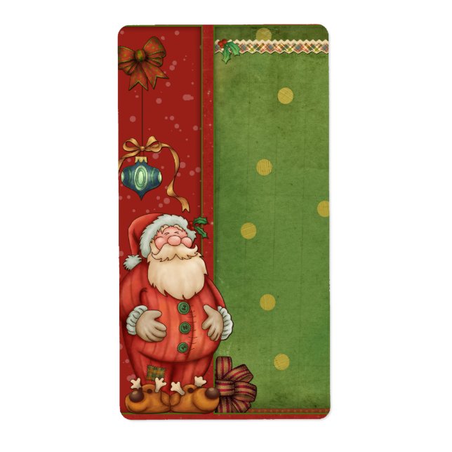 Santa and bauble label (Front)