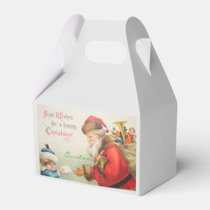 Santa and boy vintage nostalgia Christmas Favour Box
