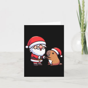Santa And Capybara High-fiving Toddler Boys Christ Card