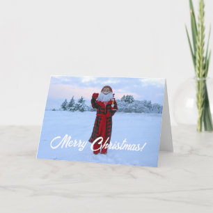 Santa and Chicken Christmas Greeting Card! Thank You Card