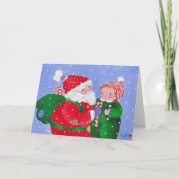 Santa and Child  card