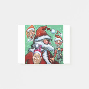 Santa and Christmas Elves Post-it Notes