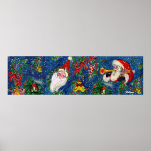 SANTA AND CHRISTMAS NIGHT POSTER
