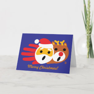 Santa and Christmas Reindeer card