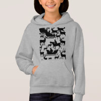 Santa and deer chrismas hoodie for young girls