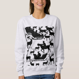 Santa and deer chrismas sweat-shirt for ladies  sweatshirt