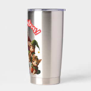 Santa and Elf Cats – Meo Christmas Cute Holiday Insulated Tumbler