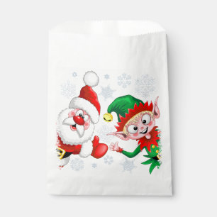 Santa and Elf Christmas Characters Thumbs Up   Favour Bags