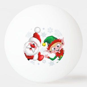 Santa and Elf Christmas Characters Thumbs Up  Ping Pong Ball