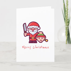 Santa and Elf Greeting Card