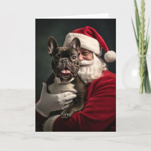 Santa and French Bulldog Holiday Card
