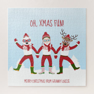 Santa and friends having some Christmas fun Jigsaw Puzzle