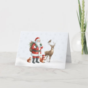 Santa and Friends Merry Christmas Card