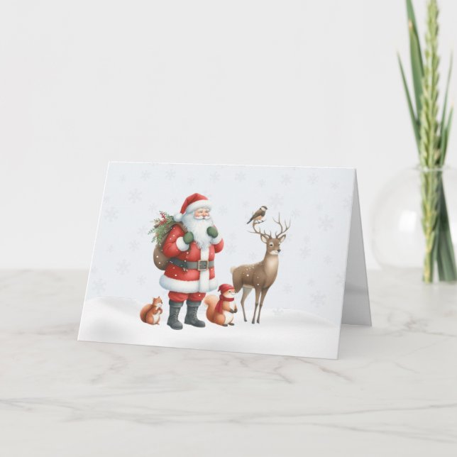 Santa and Friends Merry Christmas Card (Front)