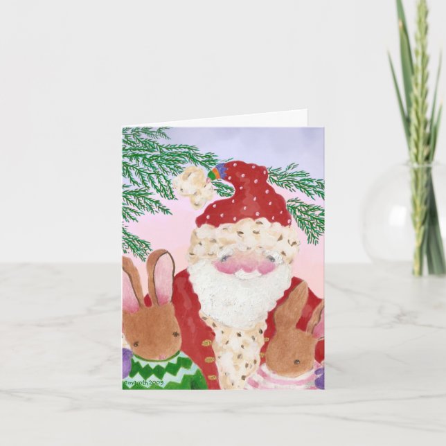 Santa and Furry Friends Card (Front)