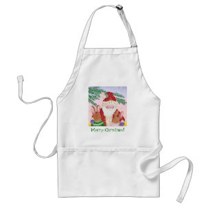 santa and furry friends standard apron