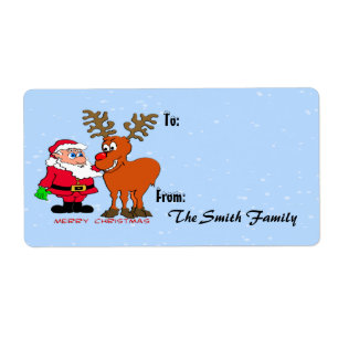 Santa and Gift Tag (large)