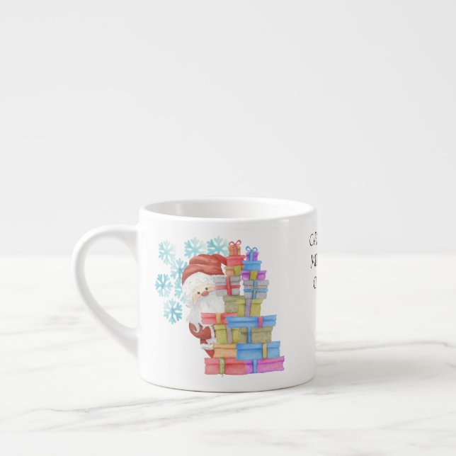 Santa and Gifts Personalised Kids Christmas Mug (Left)