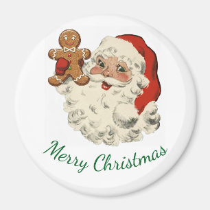 Santa And Gingerbread Man Magnet