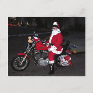 Santa and his bike23 holiday postcard