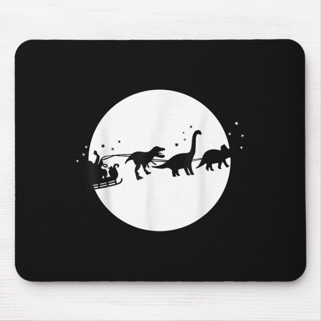 Santa And His Dinosaur Sleigh Ride, T-rexmas, Boys Mouse Mat (Front)
