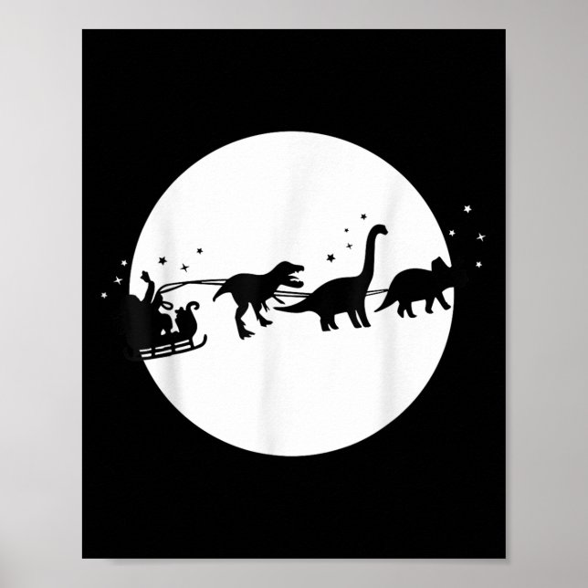 Santa And His Dinosaur Sleigh Ride, T-rexmas, Boys Poster (Front)