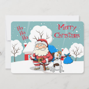 Santa and his Dog Holiday Card