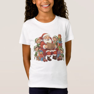 Santa and His Elves – Cute Christmas Illustration T-Shirt