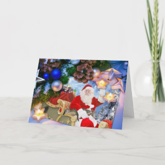 Santa and His Ferrets Merry Christmas Card