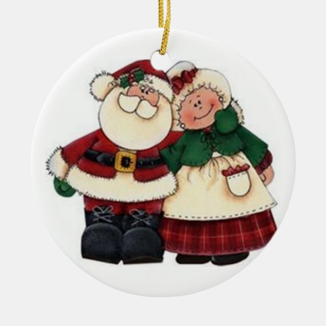 SANTA AND HIS MRS. CHRISTMAS ORNAMENT (Front)
