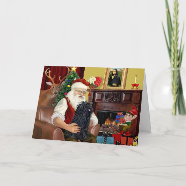 Santa and his Puli Holiday Card (Front)