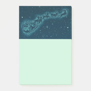 Santa and his Reindeers Christmas Night Sky Post-it Notes