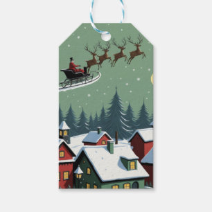 Santa and His Sleigh Gift Tags