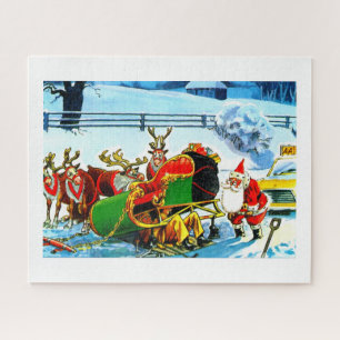 Santa and his sleigh jigsaw puzzle