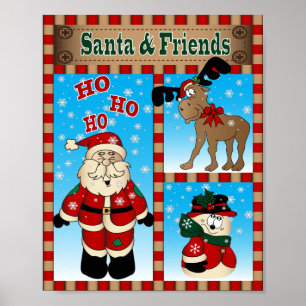 Santa and his Winter Friends Poster
