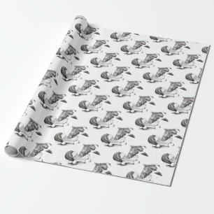 Santa-and-Horse- Wrapping Paper