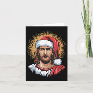 Santa And Jesus We Saw That Merry Christmas Funny  Card