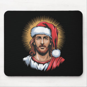 Santa And Jesus We Saw That Merry Christmas Funny Mouse Mat