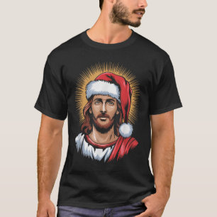 Santa And Jesus We Saw That Merry Christmas Funny  T-Shirt