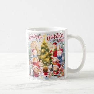 Santa and Kids by the Christmas Tree Cute  Coffee Mug