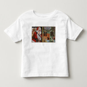 Santa and Kids looking up Chimney Toddler T-Shirt