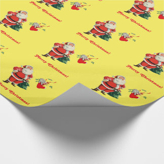 Santa and Kitten Wrapping Paper
