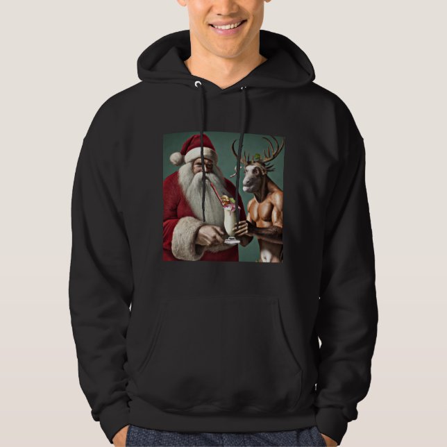 Santa and Krampus Christmas Hoodie (Front)