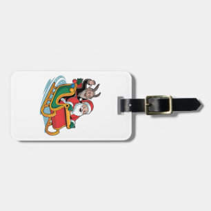 Santa and Krampus Evil Dark Christmas Horror Xmas Luggage Tag